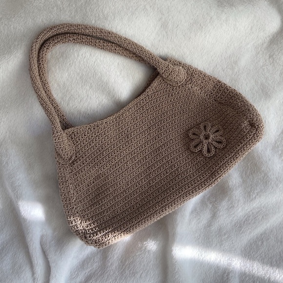 Vintage Beige Crochet Shoulder Bag - Picture 8 of 11